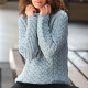Aran Woollen Mills Blue Glacier High Neck Sweater