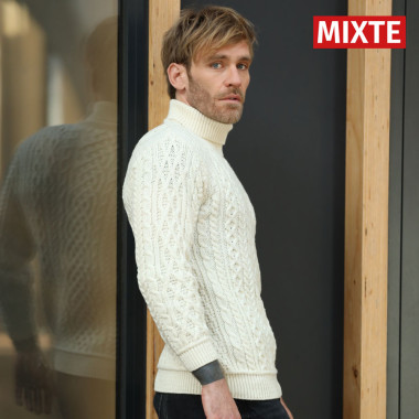 Aran Woolen Mills Ecru Turtleneck Sweater