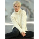 Aran Woollen Mills Ecru High Neck Sweater