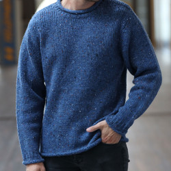 Aran Woolen Mills Blue Donegal Sweater