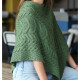 Twisted Green Poncho Aran Woollen Mills