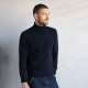 Pull Col Roulé Laine Extra-fine Marine Best Yarn