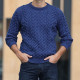 Aran Woolen Mills Blue Crew Neck Sweater