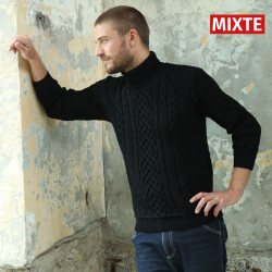 Aran Woolen Mills Black Turtleneck Sweater