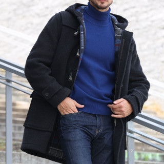 Best Yarn Blue Lambswool Turtleneck Sweater