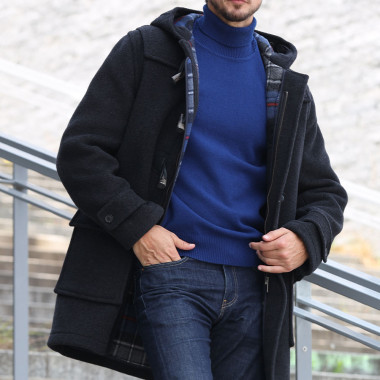 Pull Col Roulé Lambswool Bleu Best Yarn