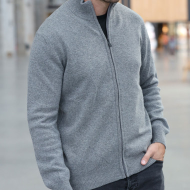 Best Yarn Light Gray Zipped Vest