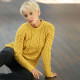 Aran Woollen Mills Mustard Cable-knit Crew Neck Supersoft Sweater