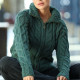 Aran Woollen Mills Green Zipped Cardigan
