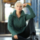 Aran Woollen Mills Green Zipped Cardigan