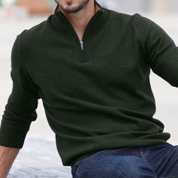 Pull Col 1/2 Zip Kaki Best Yarn