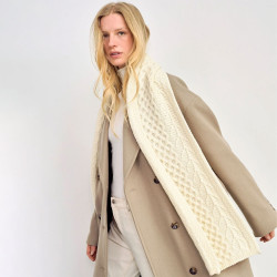 Aran Woollen Mills Tree of Life Ecru Scarf