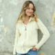 Aran Woollen Mills Ecru Zipped Cardigan