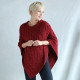Aran Woollen Mills Twisted Red Supersoft Poncho