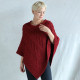 Poncho Supersoft Torsades Rouge Aran Woollen Mills