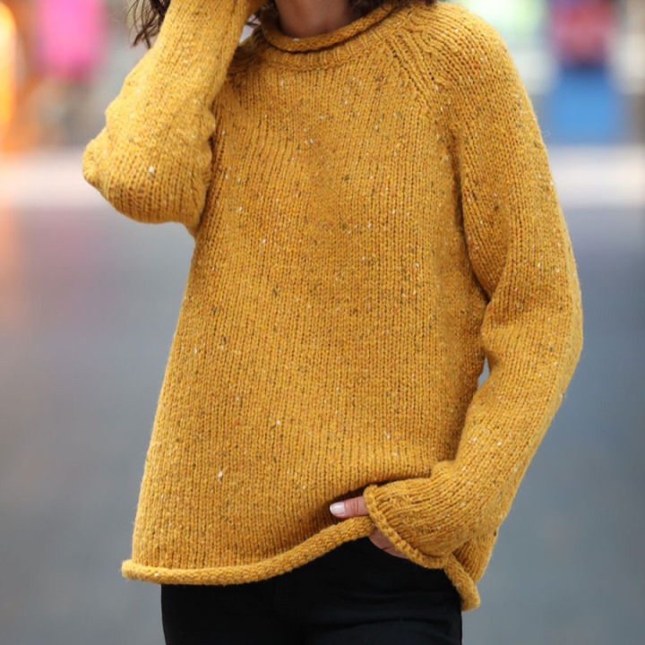 Aran Woollen Mills Mustard Donegal Sweater