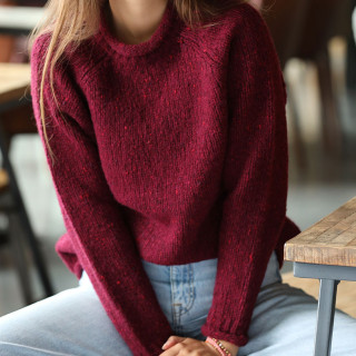 Aran Woollen Mills Plum Donegal Sweater