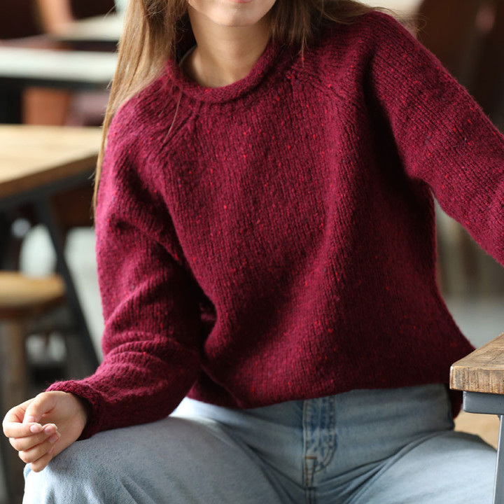 Aran Woollen Mills Plum Donegal Sweater