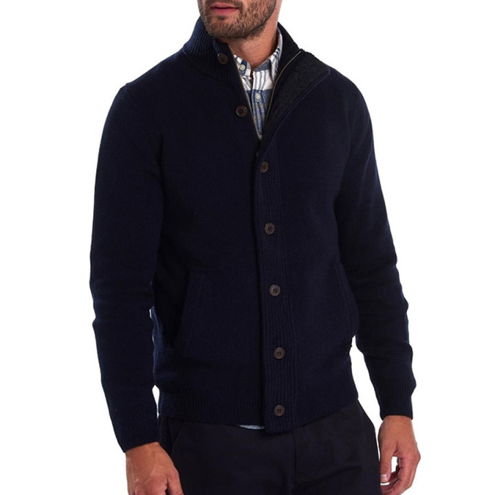 Cardigan Essential Patch Marine Barbour
