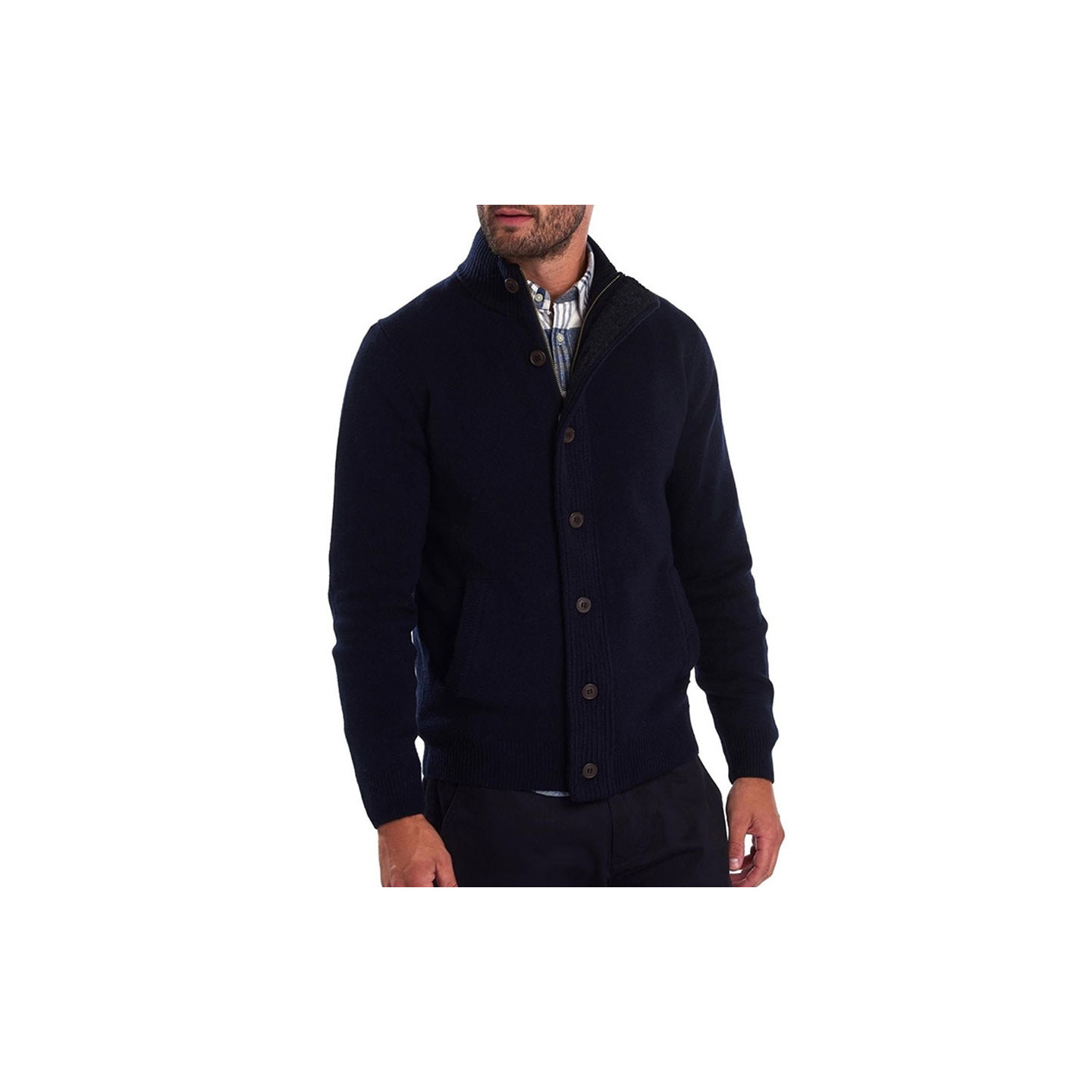 Barbour Essential Patch Navy Cardigan