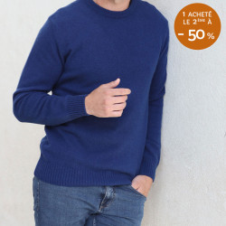 Pull Lambswool Col Rond Bleu Foncé Celtic Alliance