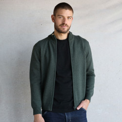 Gilet Zippé vert Foncé Best Yarn