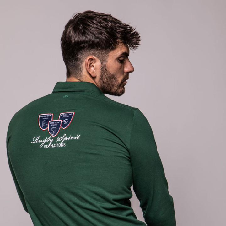 Polo Manches longues Rugby Spirit Bleu Camberabero