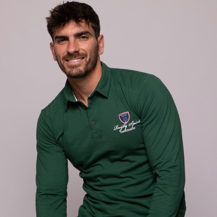 Polo Manches longues Rugby Spirit Bleu Camberabero