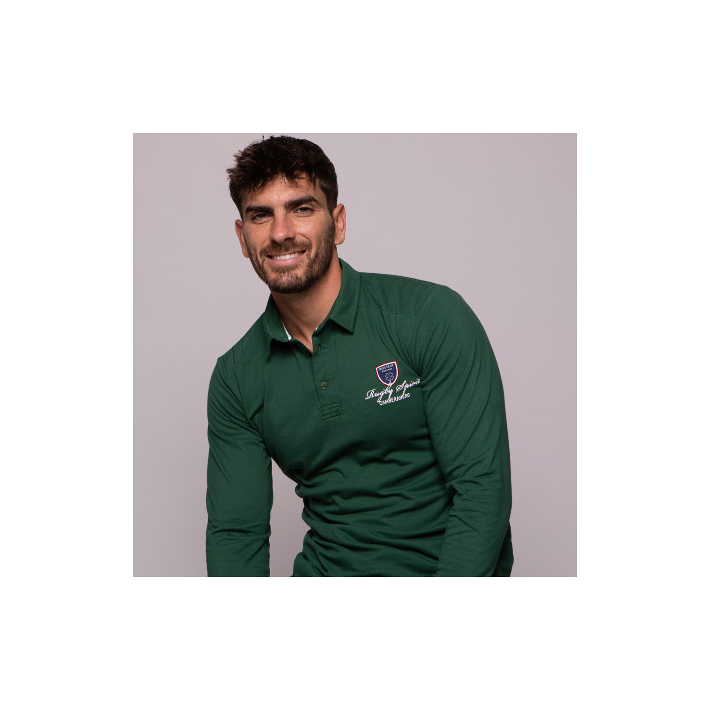 Polo Manches longues Rugby Spirit Bleu Camberabero