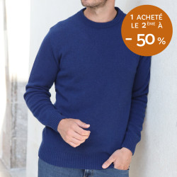 Pull Lambswool Col Rond Bleu Celtic Alliance