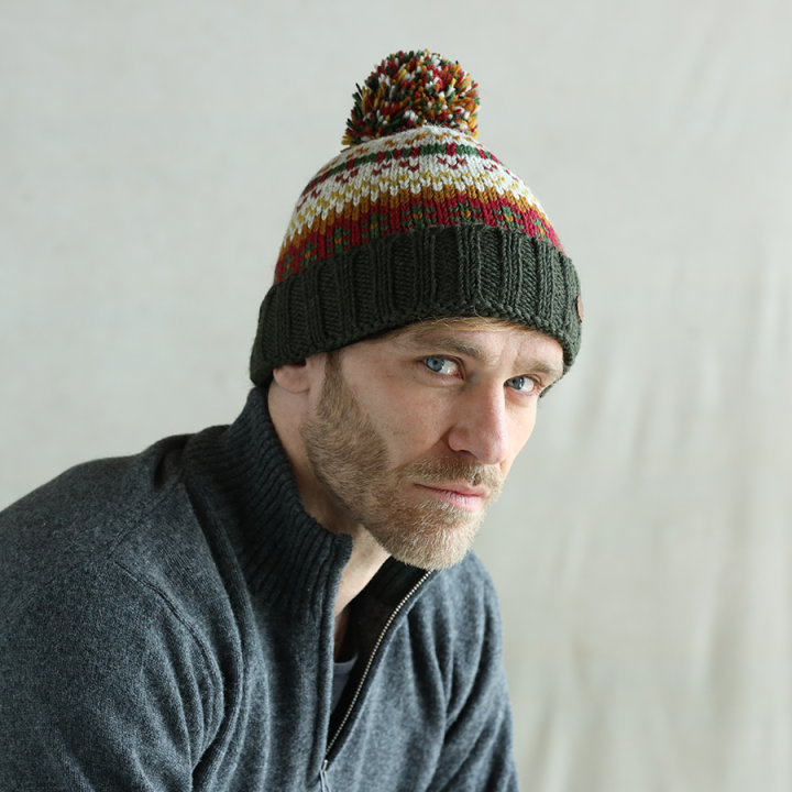 Beanie jordan pompom green kusan