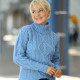Inis Crafts Blue Merino Turtleneck Sweater