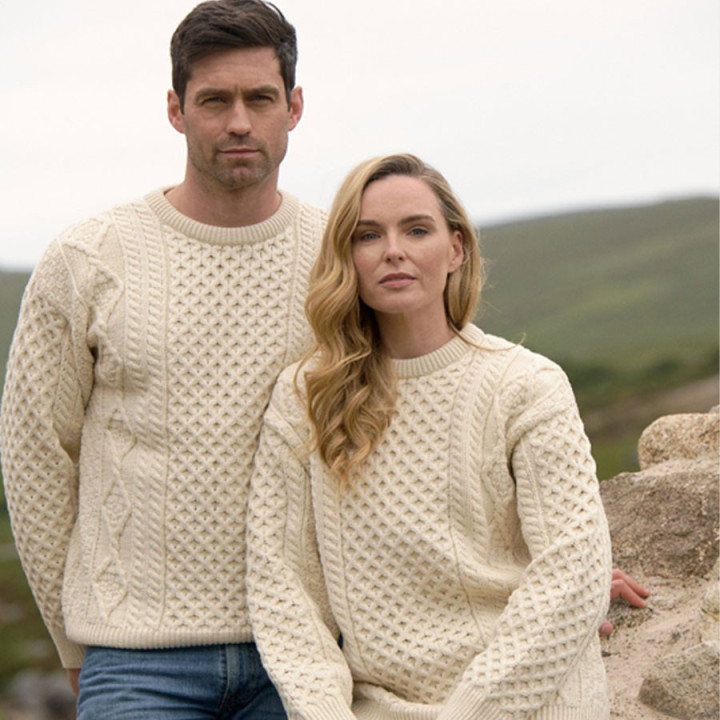 Pull Longford Écru Aran Woollen Mills