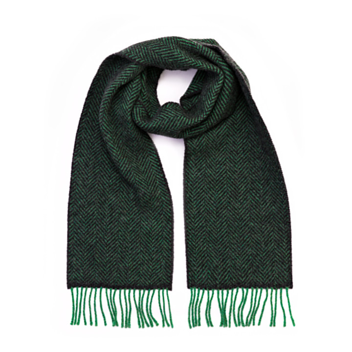 John Hanly Merino Wool & Cashmere Herringbone Scarf