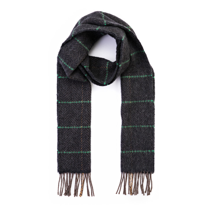 John Hanly Merino Wool & Cashmere Herringbone Scarf