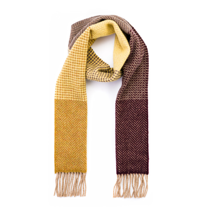 John Hanly Merino Wool & Cashmere Herringbone Scarf