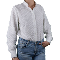 Rozann Long-Sleeved Shirt Ecru