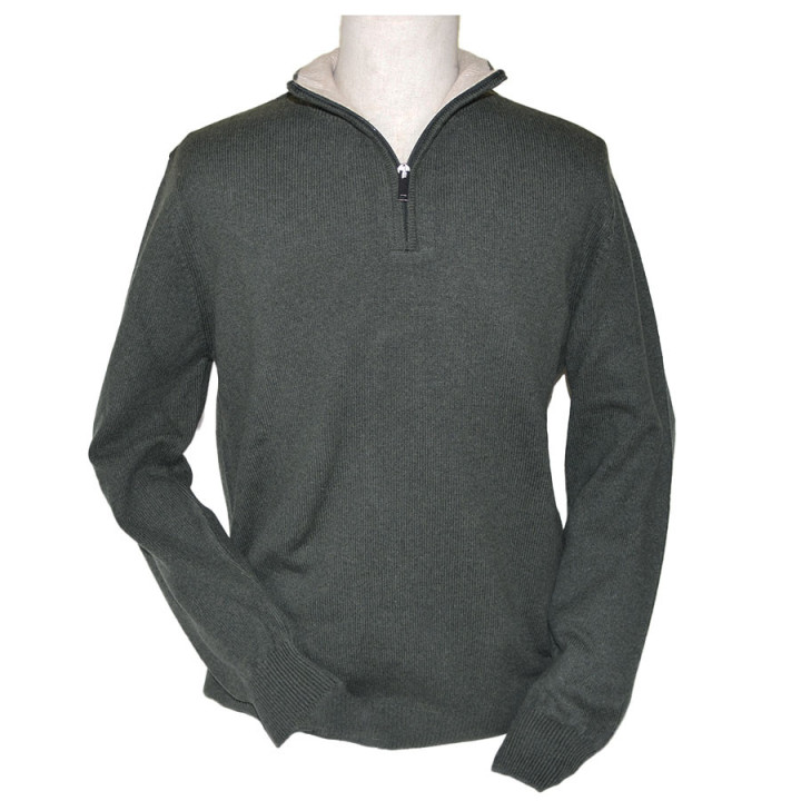 Best Yarn Sweater 1/2 Zip Neck Green