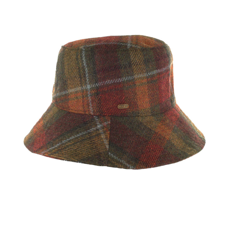 Chapeau Erin Tweed Vert et Orange Mucros Weavers