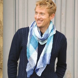 Out of Ireland Turquoise Check Scarf