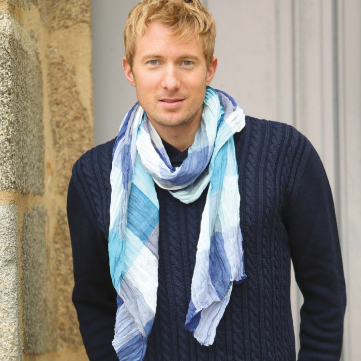 Out of Ireland Turquoise Check Scarf
