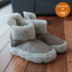 Chaussons Boots Velours Gris Clair Alwero