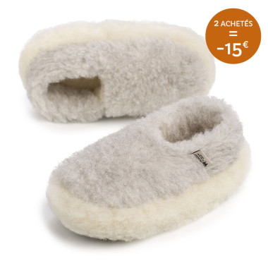 Chaussons Siberian Laine Gris Clair Alwero
