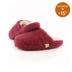 Chaussons Basic Laine Rouge Foncé Alwero