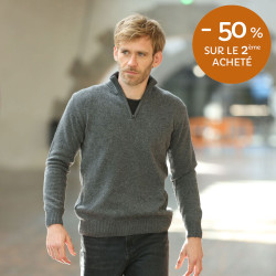 Pull Col Demi-Zip Gris Foncé Celtic Alliance