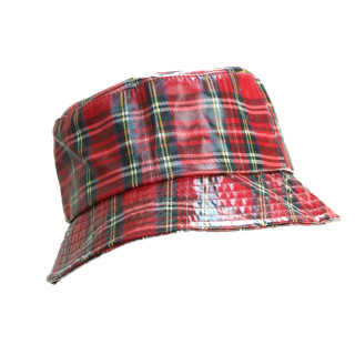 Rain Hat Vernis Red Tartan Out of Ireland