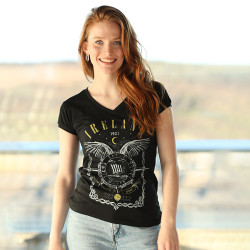 T-shirt Noir Ailes Viking