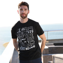 T-shirt Ireland Doodle Noir T-shirt Ireland Doodle Noir
