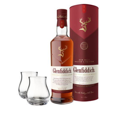 Glenfiddich Master's Malt 70cl 43 ° pack + 2 Tasting Glasses