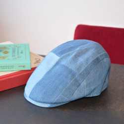 Casquette sam carreaux bleu